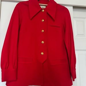 Red blouse/shirt. Nice material. Made so well. Classic piece.